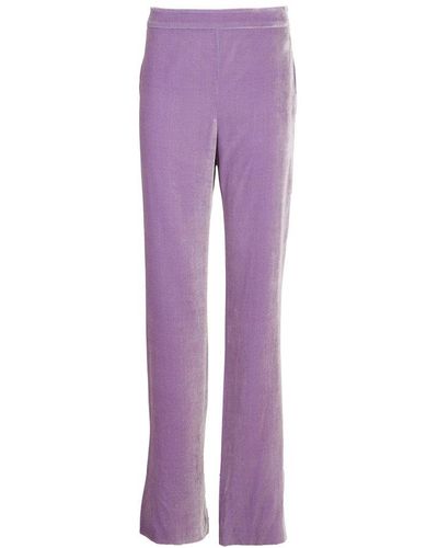 Boutique Moschino High Waist Straight Leg Trousers - Purple