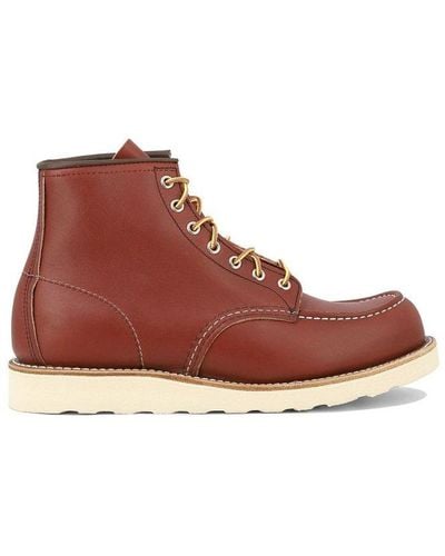 Red Wing Classic Moc Lace Up Boots - Red