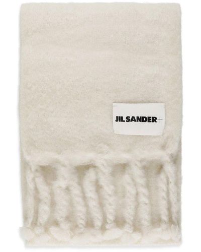 Jil Sander logo-patch scarf - Neutrals