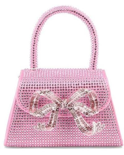 Self-Portrait Bow Fold-over Micro Tote Bag - Pink