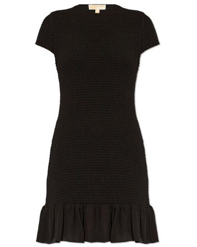 MICHAEL Michael Kors Ruffled Shorrt-sleeved Mini Dress - Black