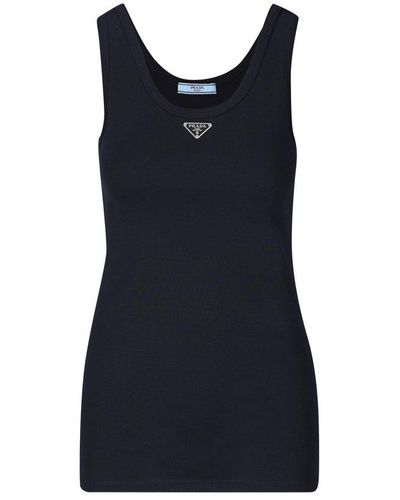 Prada Triangle Logo Tank Top - Blue