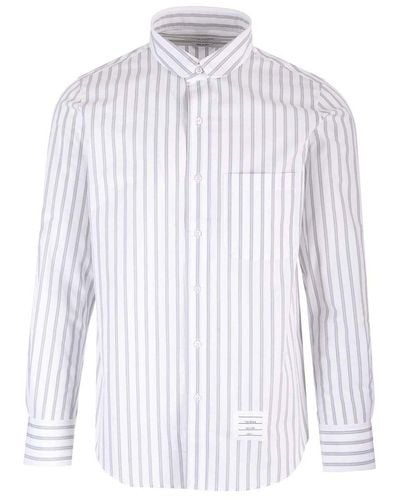 Thom Browne Striped Popeline Shirt - White