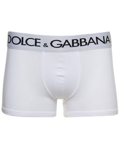 Dolce & Gabbana Boxer Briefs With Branded Waistband - Blue