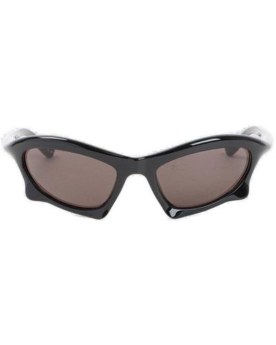 Balenciaga Bat Rectangular Frame Sunglasses - Black