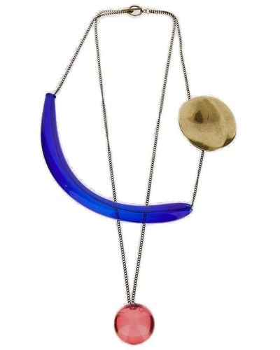 Dries Van Noten 3d Glass Necklace - Blue