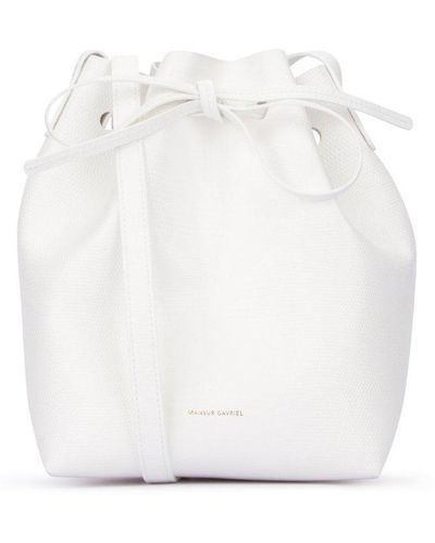 Mansur Gavriel Drawstring Bucket Bag - White