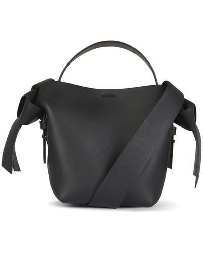 Acne Studios Musubi Logo Embossed Mini Top Handle Bag - Black