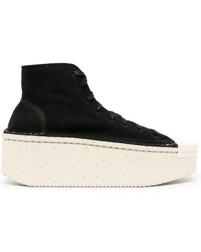 Y-3 Round-toe Platform Sneakers - Black