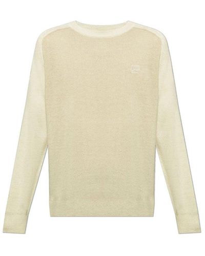 Etro Logo Embroidered Crewneck Knitted Sweater - White