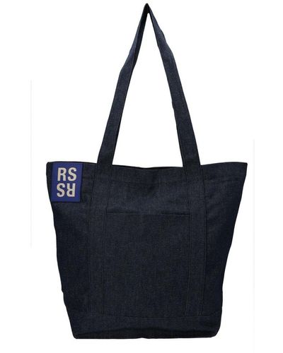 Raf Simons Logo Patch Tote Bag - Blue