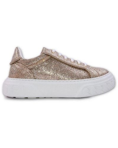 Casadei Metallic-effect Lace-up Sneakers