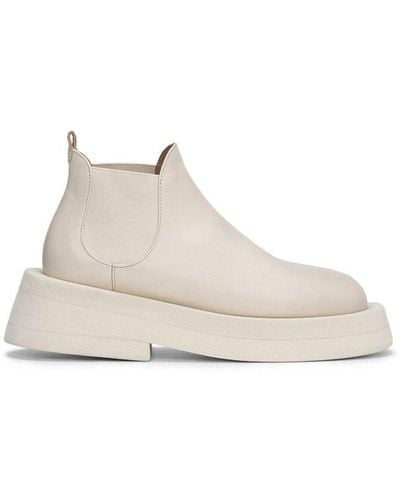 Marsèll Round Toe Ankle Boots - Natural