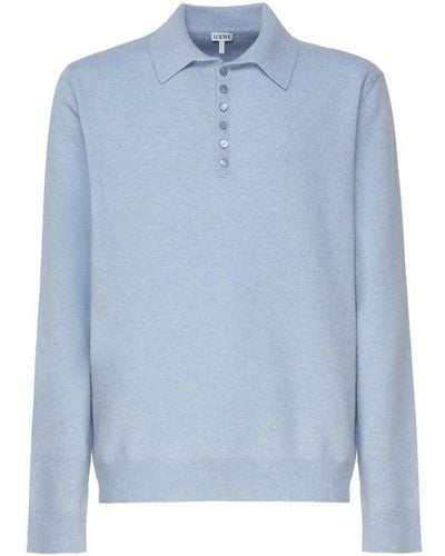 Loewe Knitted Polo Sweater - Blue