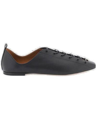 Stella McCartney Pointed Toe Lace-up Loafers - Black