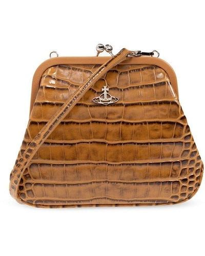 Vivienne Westwood Embossed Vivienne's Clutch Bag - Brown