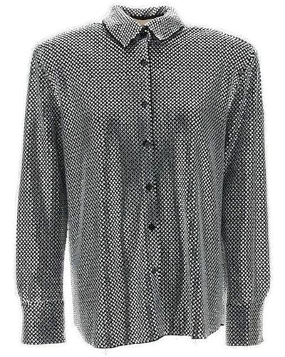 Alexandre Vauthier Diamond Crystallized Buttoned Shirt - Grey