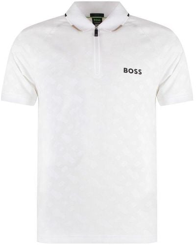 BOSS X Matteo Berrettini Logo Printed Polo Shirt - White