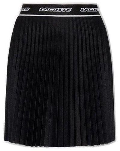 Lacoste Pleated Skirt With Logo - Black