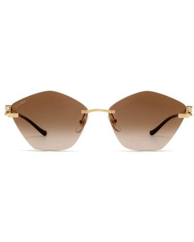 Cartier Geometric Frame Sunglasses - White
