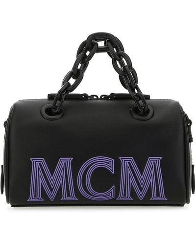 MCM Boston Logo Detailed Mini Crossbody Bag - Black