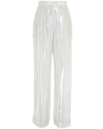 STAUD Glitter Wide-leg Trousers - White