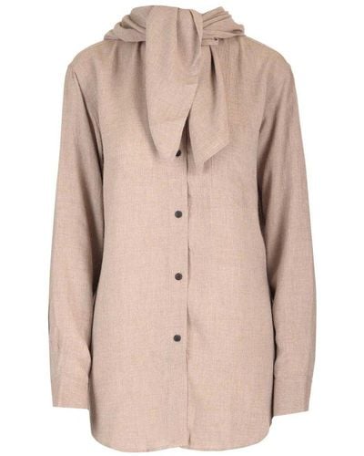 Totême Scarf Collared Button-up Shirt - Natural