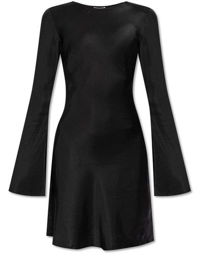 Ganni Long-sleeved Dress, - Black
