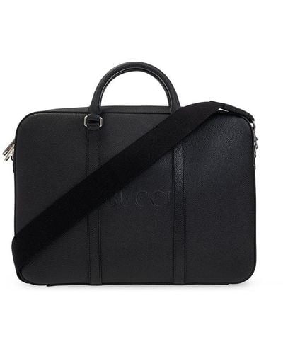 Gucci Leather Briefcase - Black