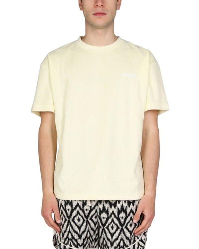 MOUTY Logo Detailed Crewneck T-shirt - Yellow