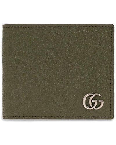 Green GG coated-canvas and leather bi-fold wallet, Gucci