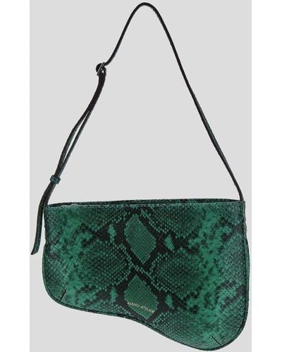 MANU Atelier Curve Zipped Shoulder Bag - Green