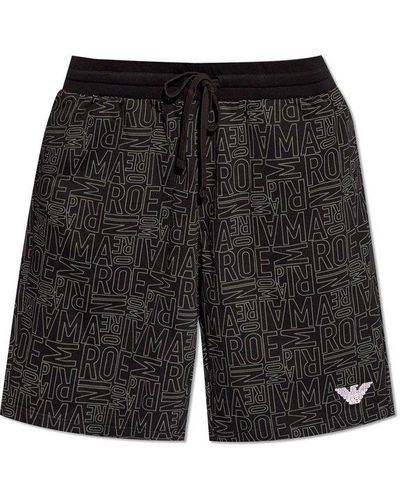 Emporio Armani Shorts With Logo, - Black