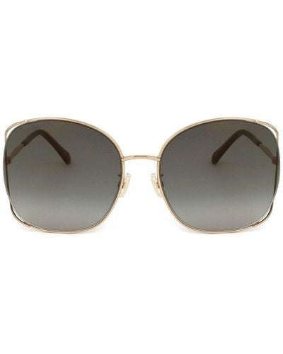 Jimmy Choo Square Frame Sunglasses - Metallic