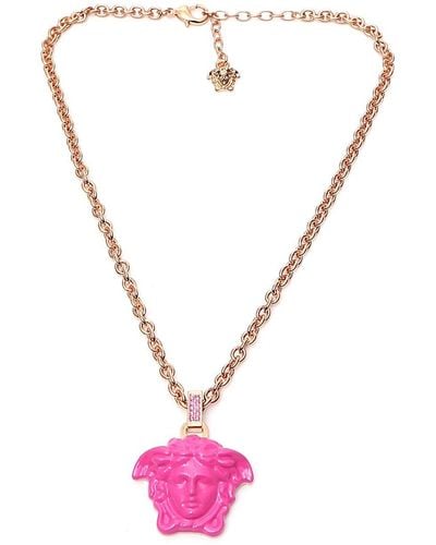 Versace Medusa Pendant Necklace - Pink
