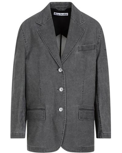 Acne Studios Single-breasted Relaxed Fit Jacket - Grey