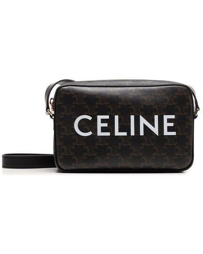 Celine Logo Printed Medium Messenger Bag - Black