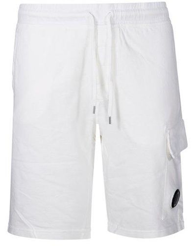 C.P. Company Len-detailed Cargo Shorts - White
