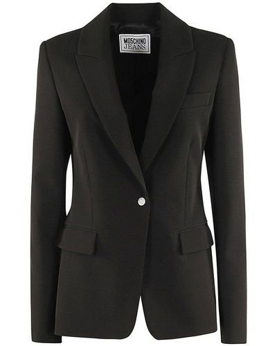Moschino Single Breasted Tailored Blazer - Black