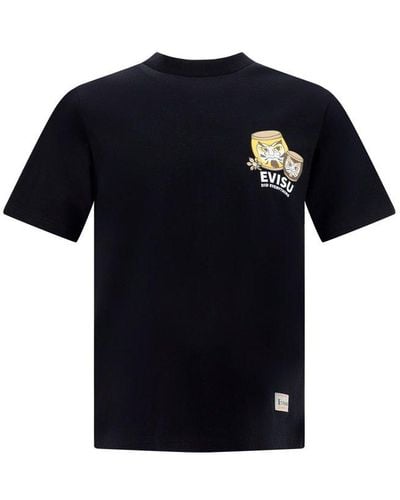 Evisu Taiko Daruma Printed T-shirt - Black