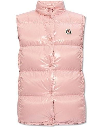 Moncler Badia Zip-up Puffer Vest - Pink