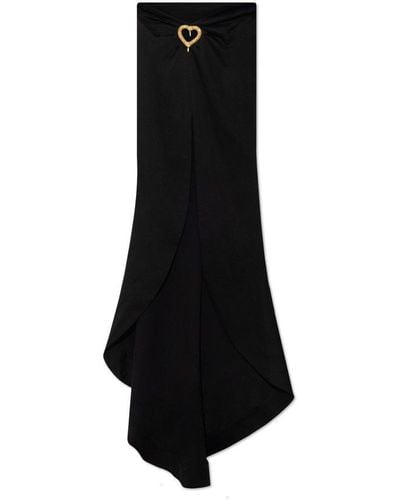 Moschino Maxi Skirt With Application, - Black