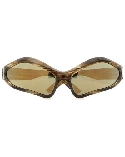Balenciaga Oval Frame Sunglasses - Brown