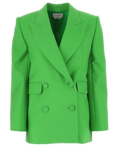 Alexander McQueen Double-breasted Tailored Blazer - Green