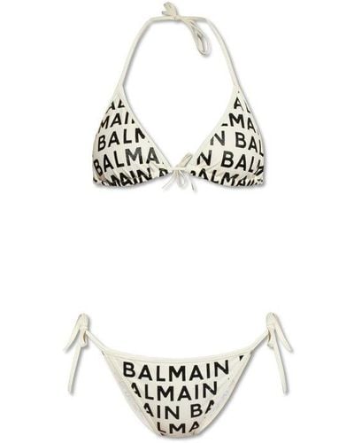 Balmain All-over Printed Bikini Suit - White