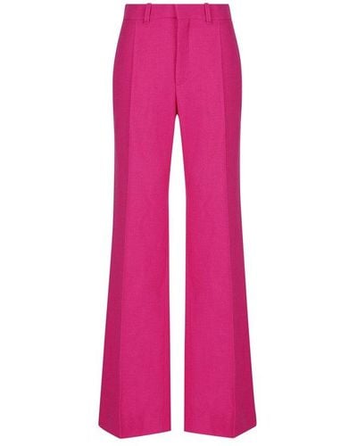 Chloé Chloe Trousers In Blended Wool Silk And Cashmere - Pink