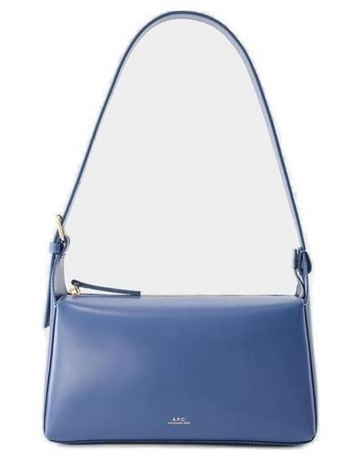 A.P.C. Virginie Zipped Shoulder Bag - Blue