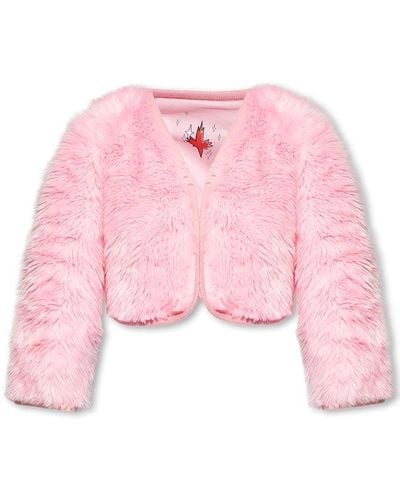 DSquared² Cropped Faux Fur Jacket - Pink