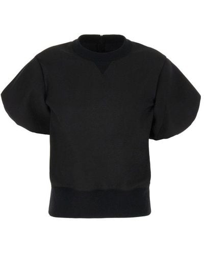 Sacai Puff-sleeve Crewneck T-shirt - Black