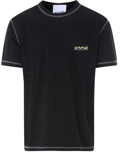 Koche Logo Printed Crewneck T-shirt - Black